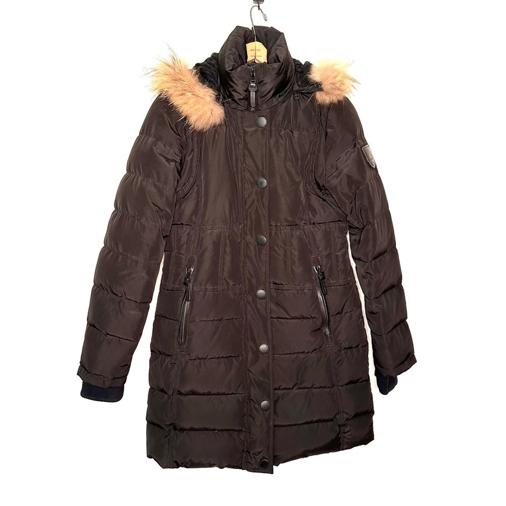 Atelier Noir | Black Hooded Down Coat Size Medium